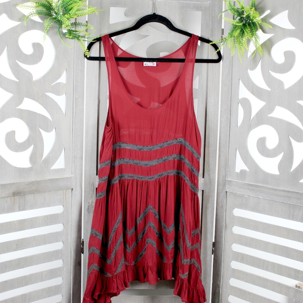 Intimately Free People Red Lace Dress S/P
